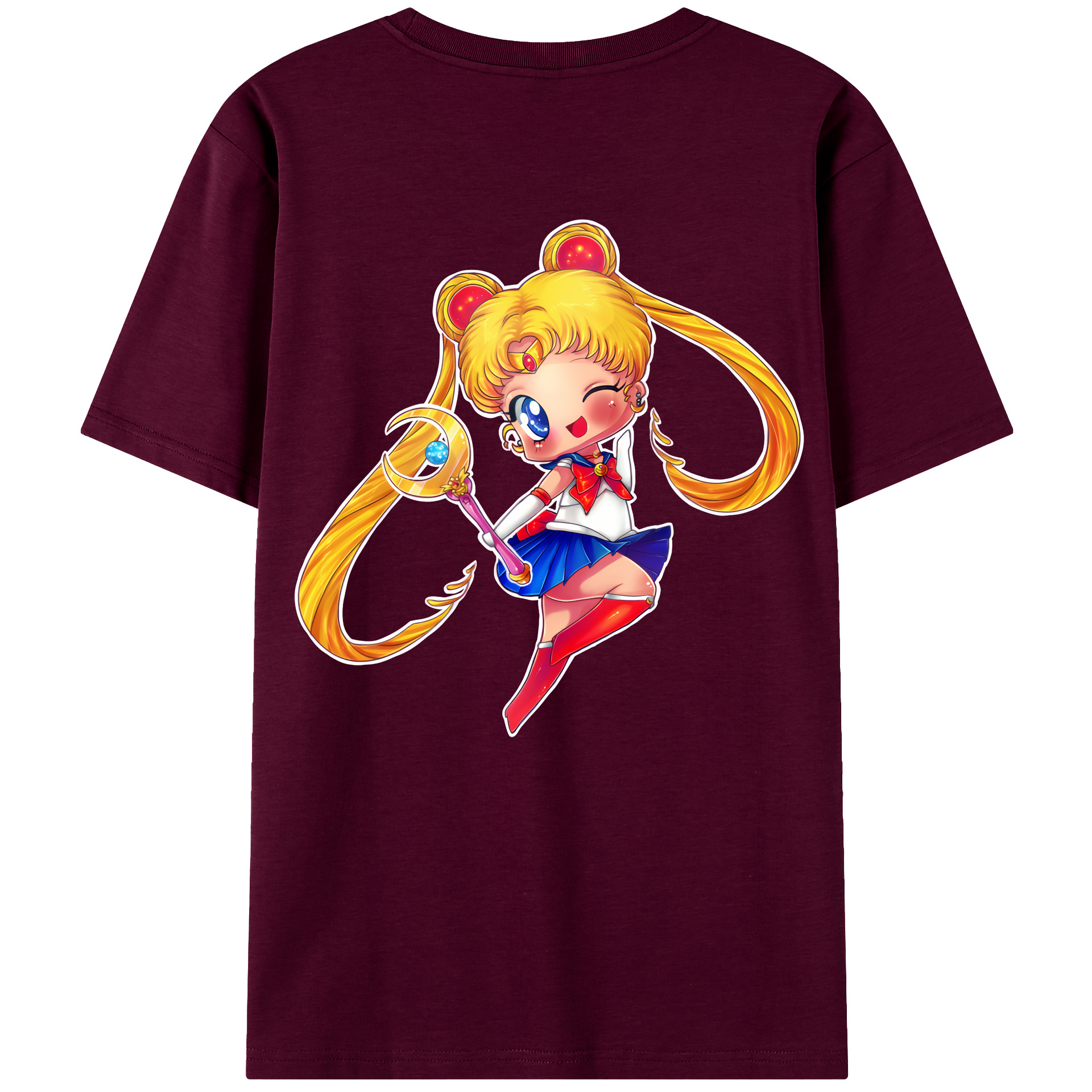 （画像用） 美少女戦士セーラームーン 月野 うさぎ つきの うさぎ Sailor Moon Tsukino Usagi レディース半袖Tシャツ(バックプリント)